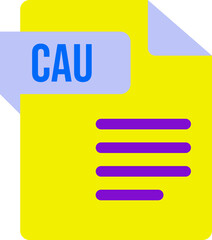 Obraz premium CAU File icon with dark ciolor and folded doc