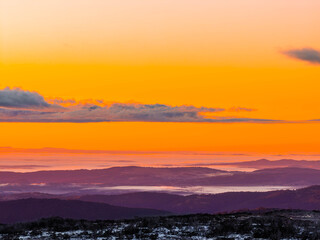 Obraz premium Sunrise in the Australian Alps , Snowy Mountains, Australia