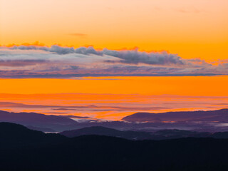 Sunrise in the Australian Alps , Snowy Mountains, Australia