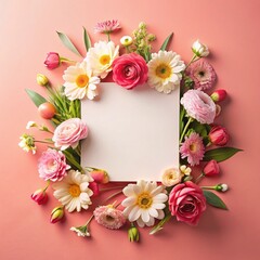 bouquet of roses with frame