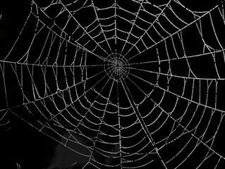 Obraz premium Spiderweb with dew