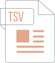 TSV icon inside transparent outline and sharp corners