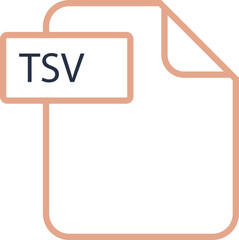 TSV File format icon rounded shapes outline