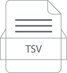 TSV File icon black outline