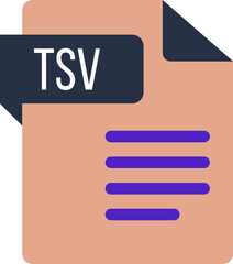 TSV File icon with dark ciolor and folded doc