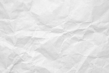 Abstract white crumpled and creased recycle craft paper texture background