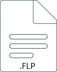 FLP black empty outline doc icon