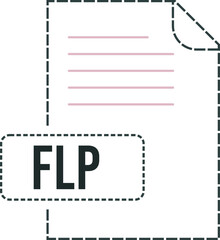 FLP File format icon dashed outline