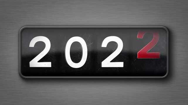 Video animation of an odometer rotating and displaying the years 2000 to 2025 - represent the new year 2025 - vacation concept.
