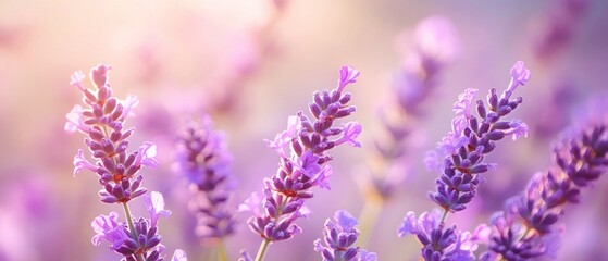 Obraz premium Close-Up of Lavender Blossoms in Soft Light