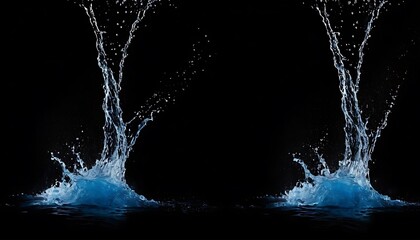 water splash isolated on black