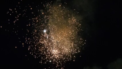 fireworks explosions in the night  space for your text background