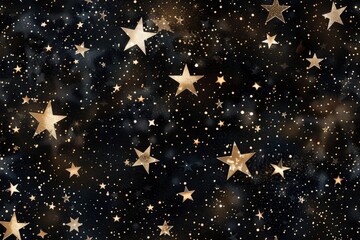 Golden stars on black