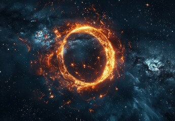 Obraz premium Fiery Ring in the Cosmos