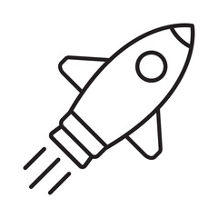 Rocket icon. Simple rocket sign. Rocket launched icon.