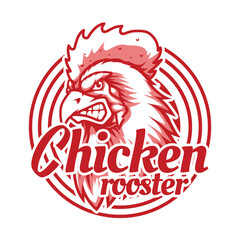 Chicken rooster mascot vector drawing