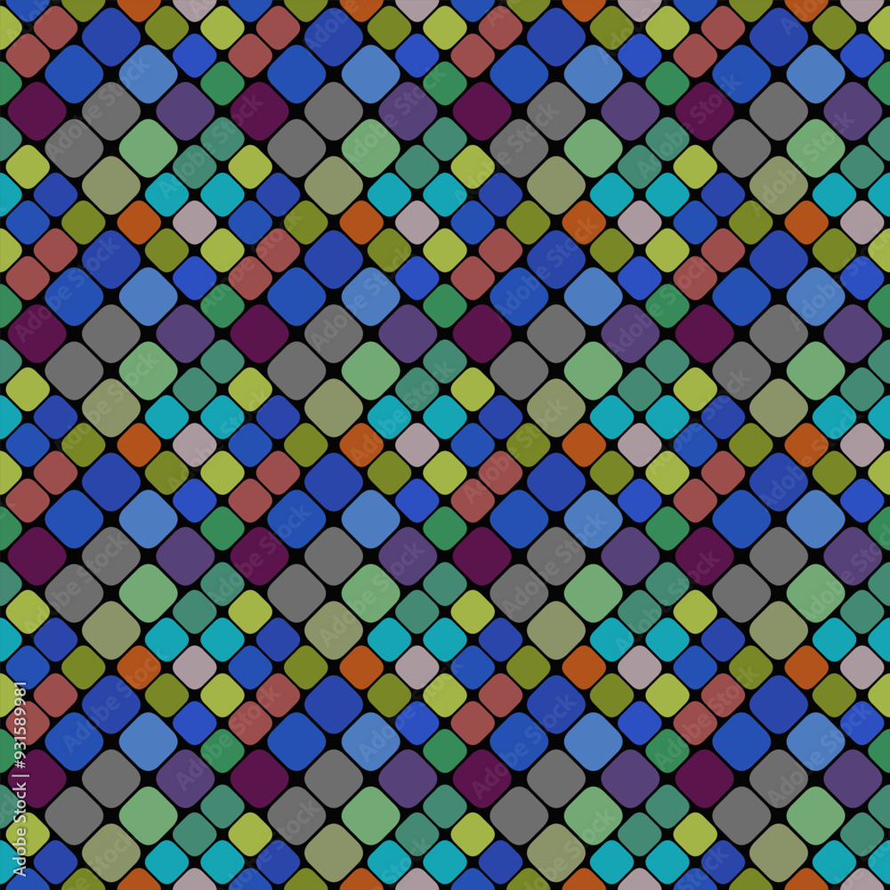 Poster multicolor abstract square pattern background - pastel geometrical repeating vector design