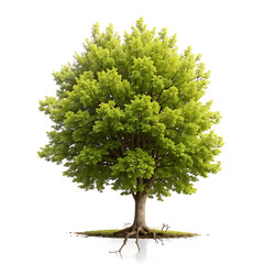 Fototapeta premium Green tree on white background, isolated on white background tree