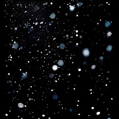 Fototapeta premium Snow falling on black