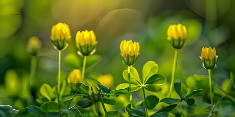 Obraz premium yellow flowers in the grass