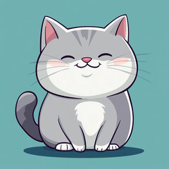 Silver-shaded cat A cute chubby Silver-shaded cat 