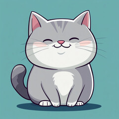 Silver-shaded cat A cute chubby Silver-shaded cat 