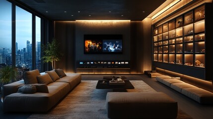 Smart Homes with AI-Driven Entertainment Systems: A living room where AI selects and adjusts entertainment content based on the residentsâ€™ preferences.