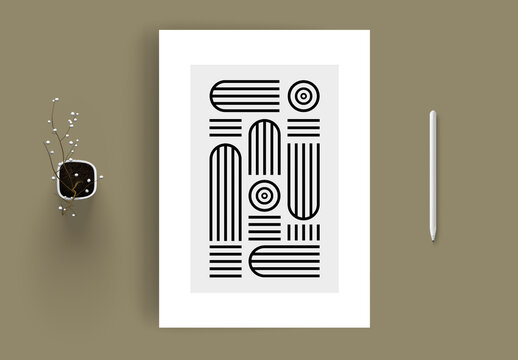 Modern Abstract Line Poster Design Template