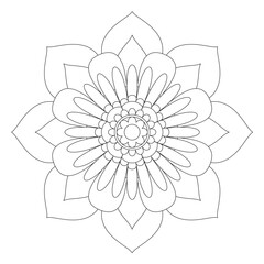 Easy mandalas coloring for beginner, wallpaper, wall art or decoration.