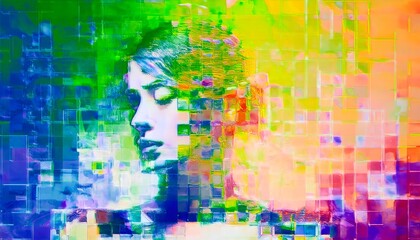 Obraz premium Explosion of colors from an artist in the concept of creative and art inspiration. Finest generative AI.