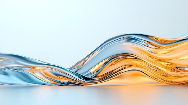 Fluid abstract waves of blue and orange create a dynamic visual flow, perfect for backgrounds or artistic projects.