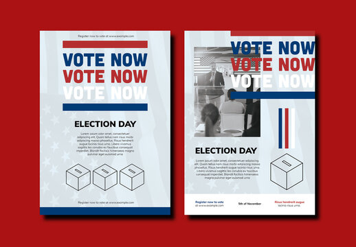 Light Blue US Voting Poster