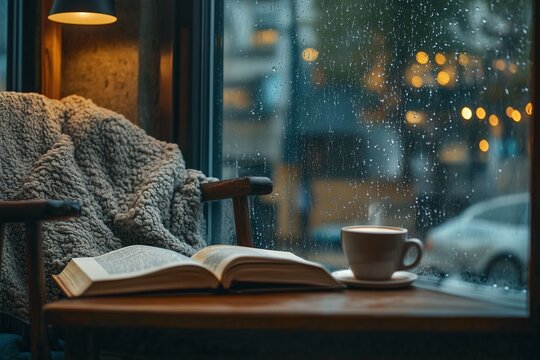 Cozy Afternoon in a Caffe, Rainy Day