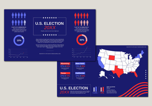 Blue and Red US Election Infographic