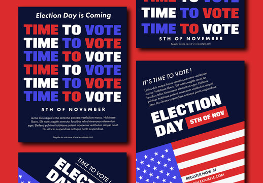 White and Blue Election Day Social Media Set