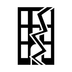 Earthquake Buildig glyph icon