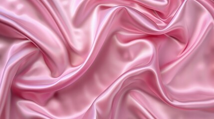Obraz premium A close-up view of smooth, pink satin fabric with elegant folds and creases.