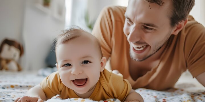 beb&eacute; jugando con pap&aacute;