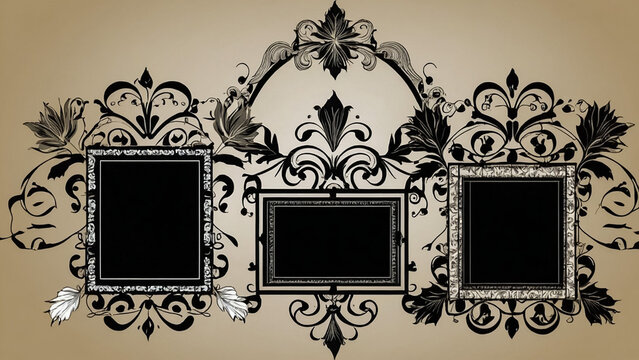 beautifully decorated, unique and antique gold picture frame