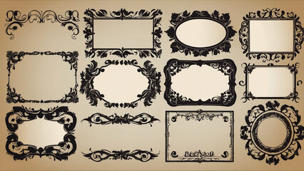 Fototapeta premium beautifully decorated, unique and antique gold picture frame