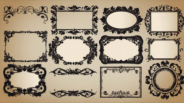 beautifully decorated, unique and antique gold picture frame