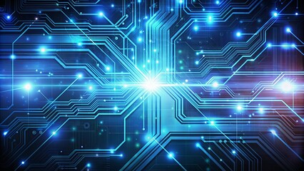 Fototapeta premium Abstract futuristic technology background with digital circuits and glowing lines, technology, abstract, background