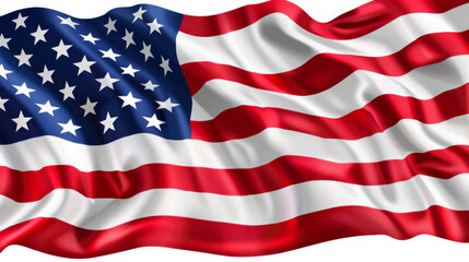 Obraz premium Close-up of a waving US flag. Concept of independence, holiday.