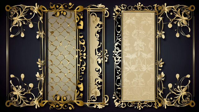 beautifully decorated, unique and antique gold picture frame