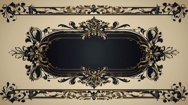 beautifully decorated, unique and antique gold picture frame
