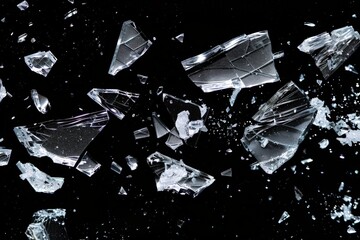 Obraz premium Shattered glass on black