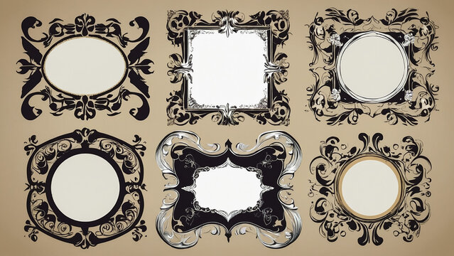 beautifully decorated, unique and antique gold picture frame