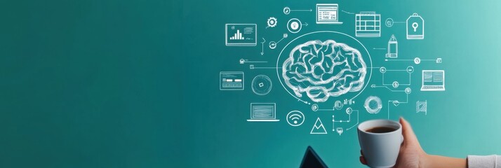 Futuristic Educational Interface with Technological Elements