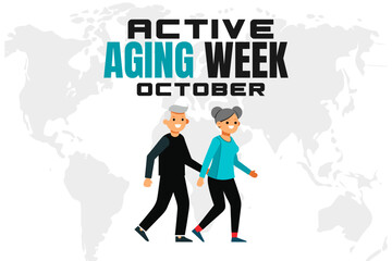 Active Aging Week Vector Senior Wellness and Healthy Living Design