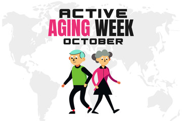 Obraz premium Active Aging Week Vector Senior Wellness and Healthy Living Design